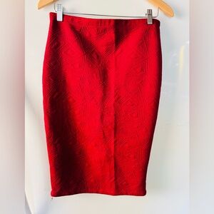 Elegant Red Pencil Skirt